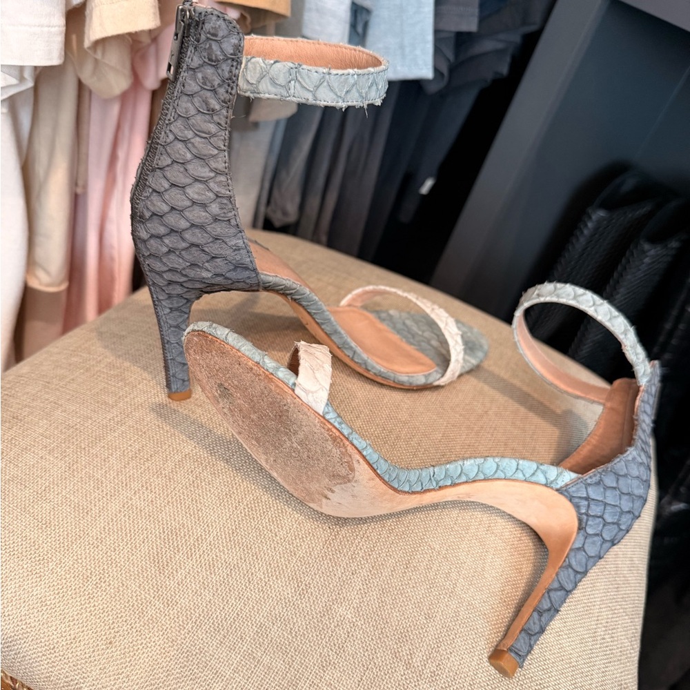 Joie Genuine Python Snakeskin Ankle Strap Stilett… - image 4